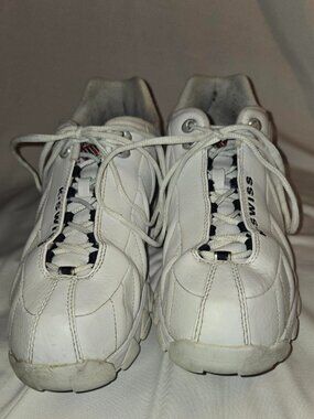 K-Swiss Mens Size 12 White Navy Red 03426-130-XW Low Training Sneaker Tennis